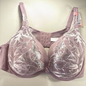 NWT Cacique Boost Plunge Bra Lilac/Silver 46C